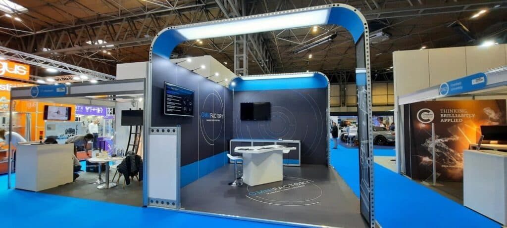 Omnifactory exhibition stand built with Mod-U-Lok