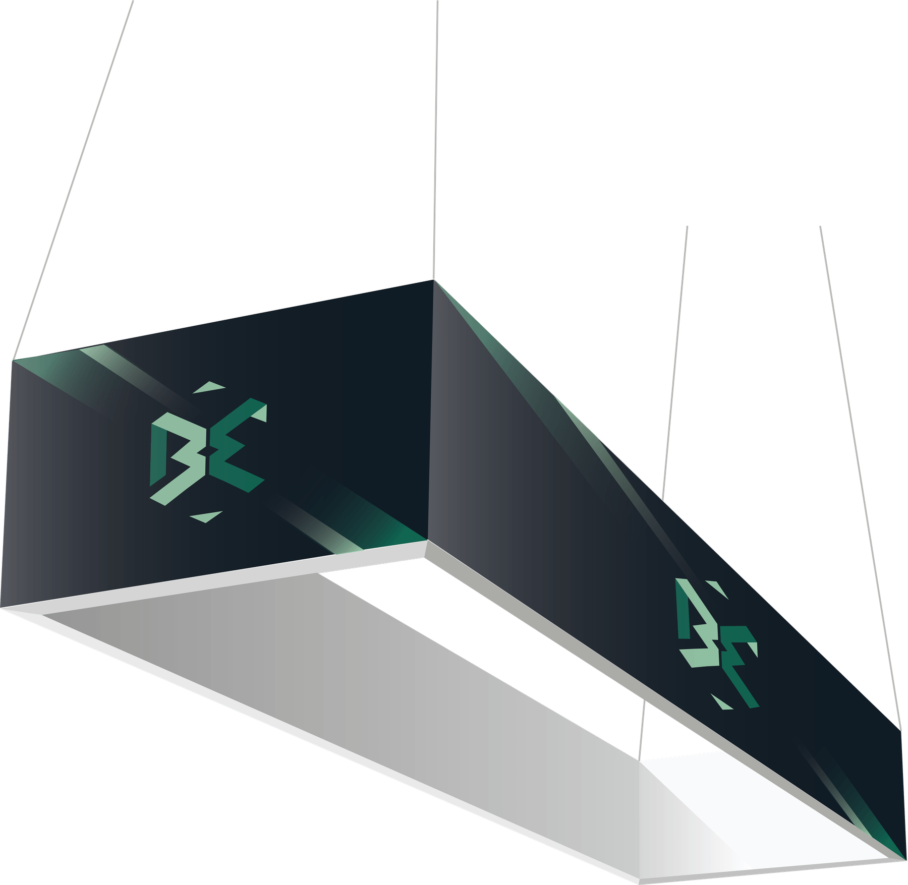 Straight Rectangular Banner branded front view